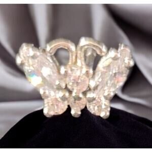 925 Butterfly Earring with Clear Stone Single Earring